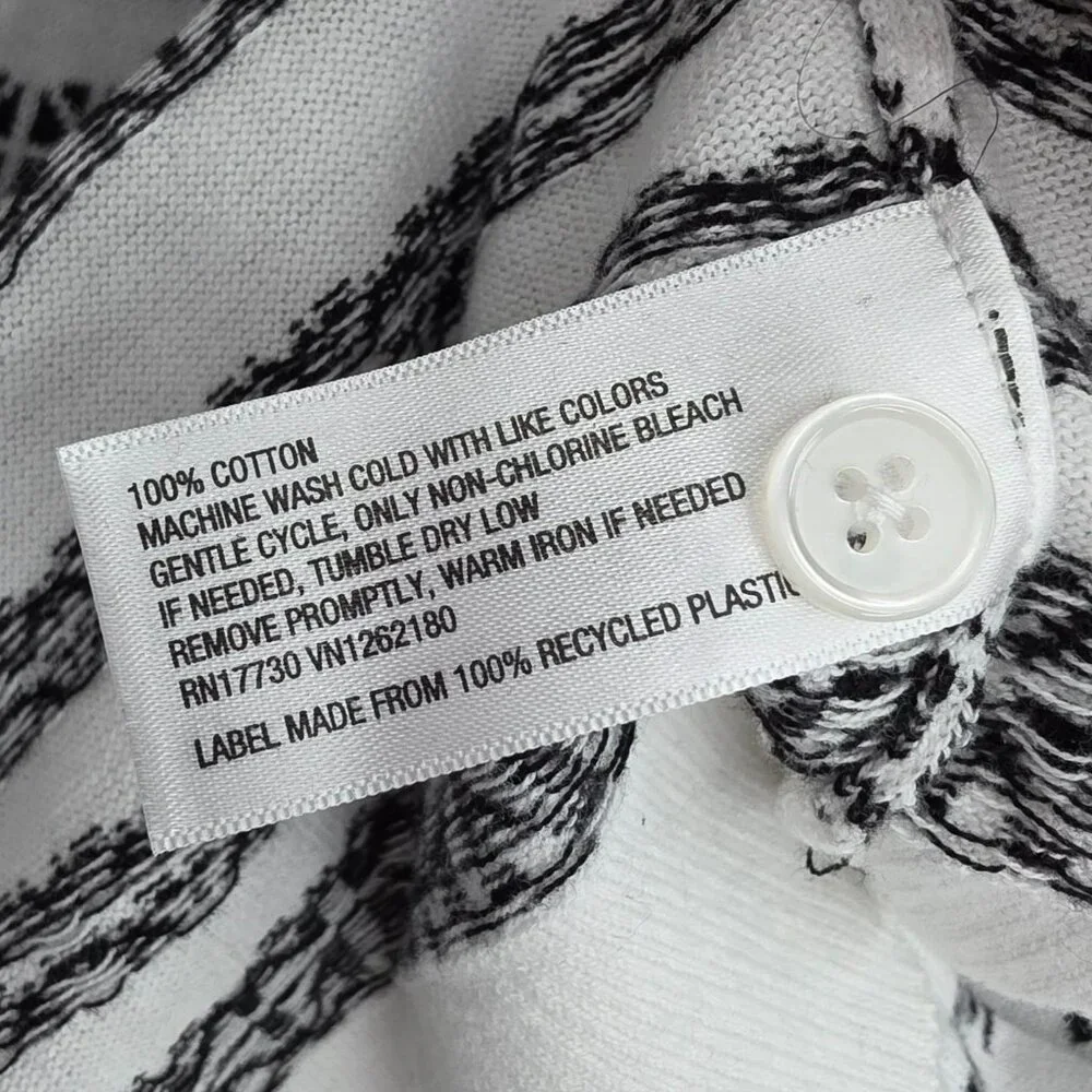 Merona Cardigan Sweater Bundle XXL Black White Grey Stripe Bling Button Up Knit